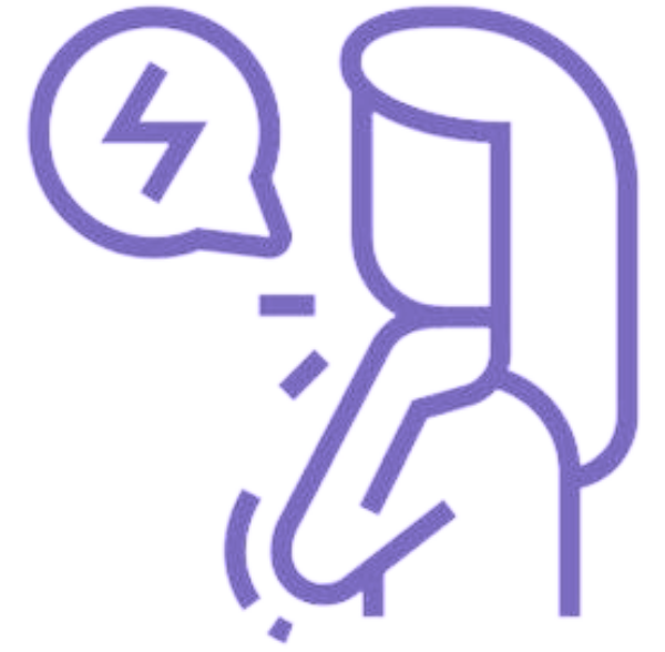 icon of a person holding their throat in pain