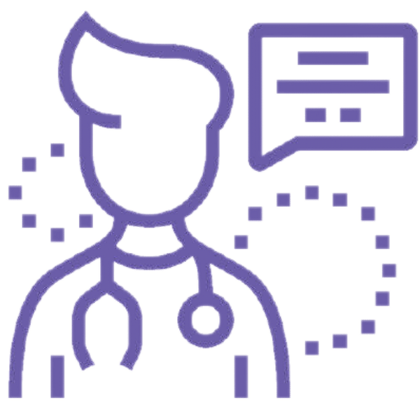 Health professional communicating icon