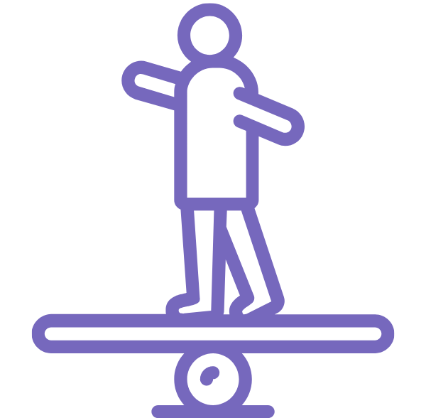 A person off balance icon