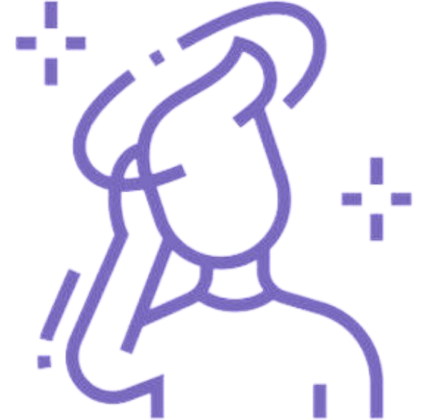 An icon of a person feeling dizzy or lightheaded