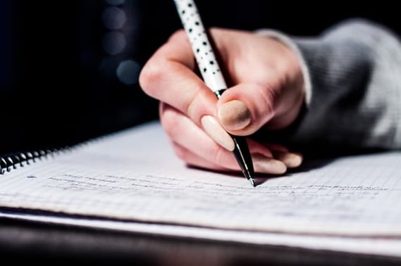 person taking a test